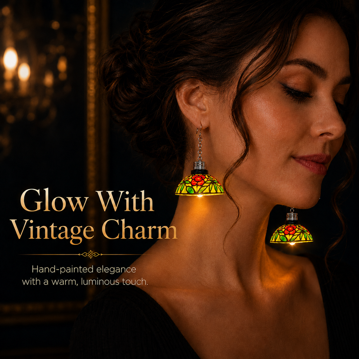 Handmade Vintage Light-Up Chandelier Earrings