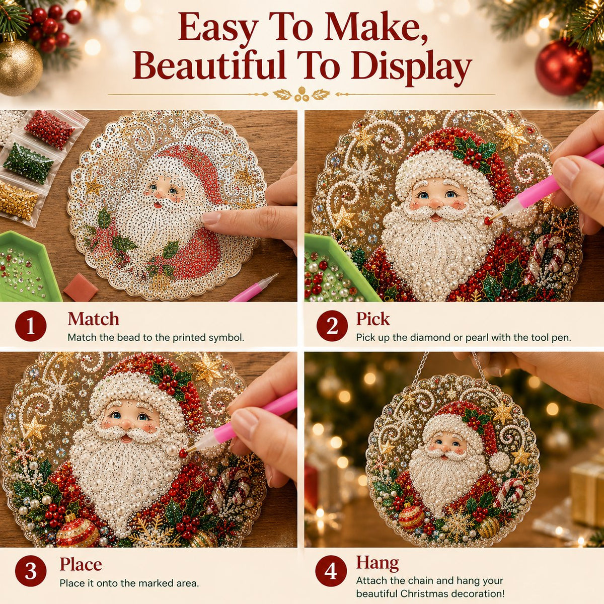 🎄Christmas DIY Diamond Painting Hanging Ornament Kit💎