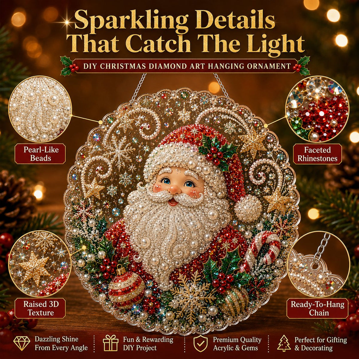 🎄Christmas DIY Diamond Painting Hanging Ornament Kit💎